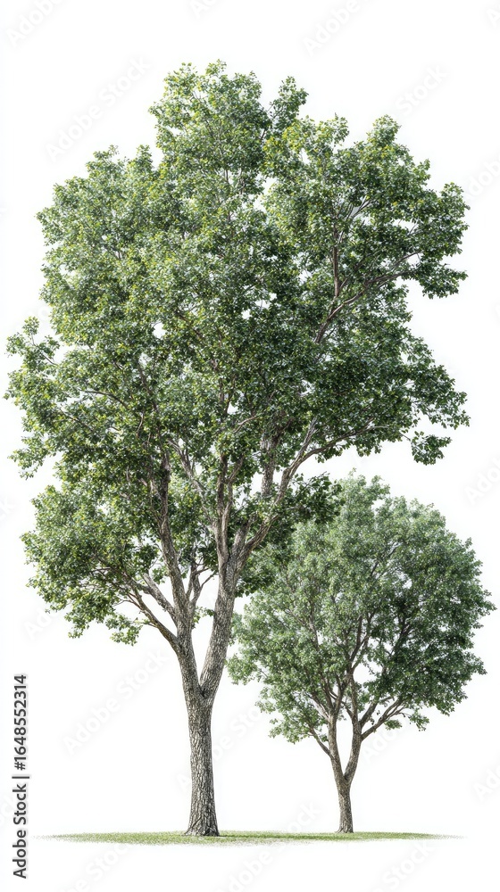 Obraz premium Two trees against a white background