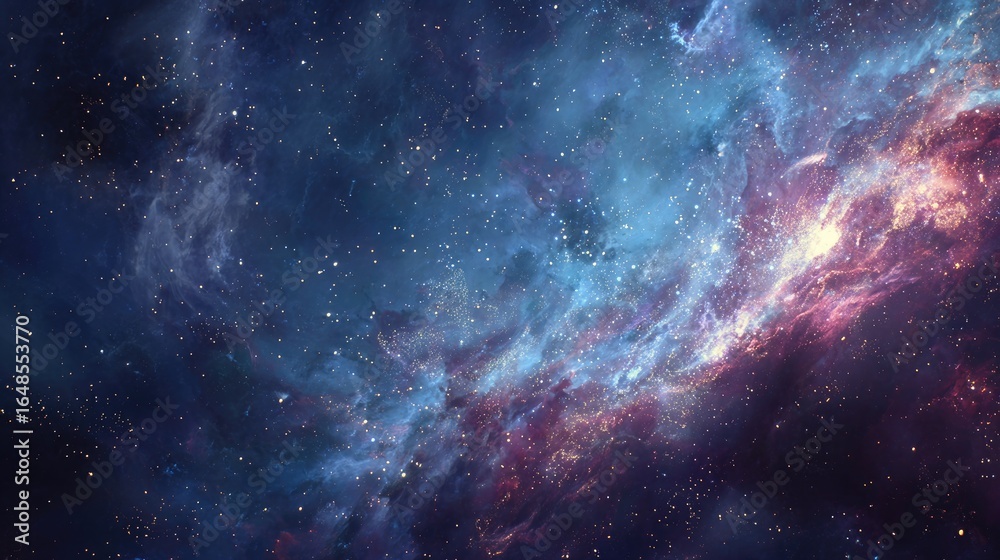 Fototapeta premium Cosmic nebula swirling with stardust