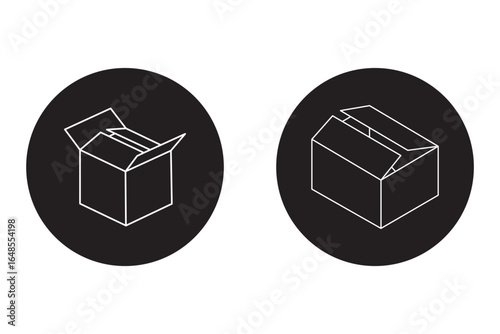 Box icon. Parcel, Storage, Packaging, cardboard, delivery, E-commerce Icons for App UI Elements. Shipping cardboard parcel sign. Delivery icon. Vector illustration eps 10
