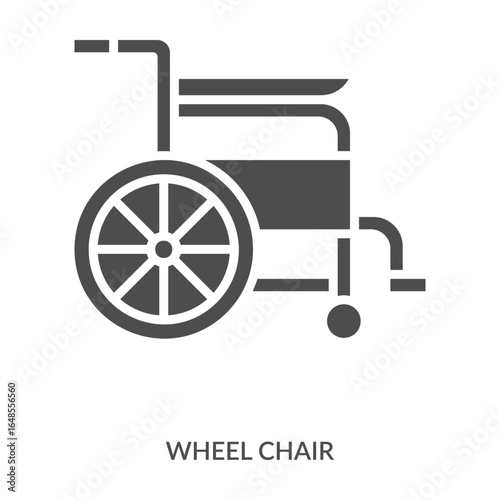Wheel Chair Icon Line Style. Design Vector Illustration