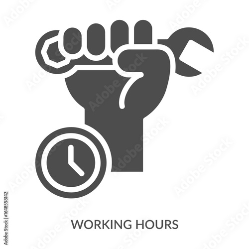 Working Hours Icon Line Style. Design Vector Illustration