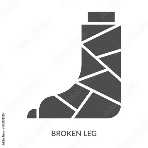 Broken Leg Icon Line Style. Design Vector Illustration