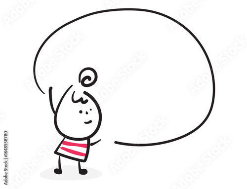 (speech bubbles) Collection of hand drawn lady business worker icons. Vector illustration.	
