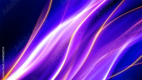 Wallpaper Mural Abstract background with purple and blue smooth waves and golden lines Torontodigital.ca