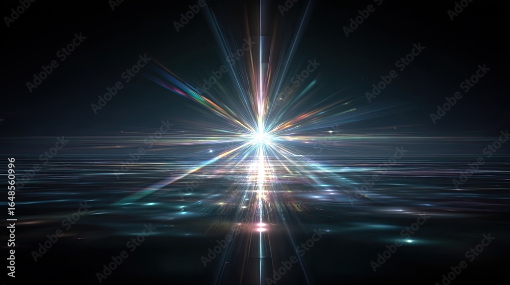 Obraz premium Radiant starburst over a dark surface