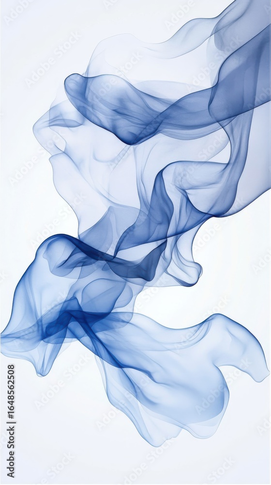 Obraz premium Translucent blue fabric flowing gracefully in abstract setting