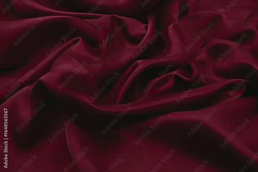 Obraz premium Deep burgundy silk fabric draped in folds
