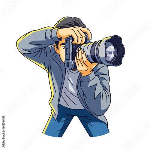 vector illustration of a photographer