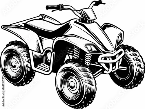 quad bike vector illustration: four wheeler atv drawing
