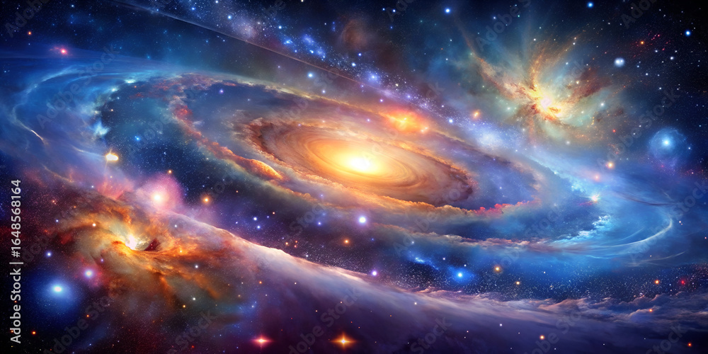 Obraz premium Abstract cosmic galaxy with stars and nebula
