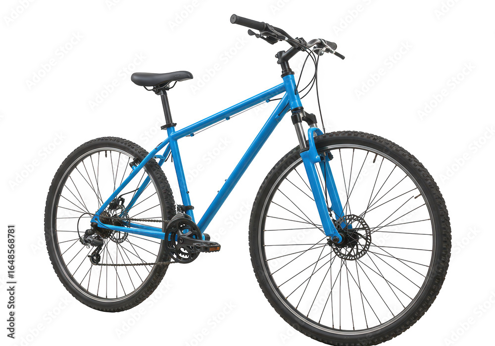 Blue mountain bicycle isolated on transparent background Blue mountain bicycle isolated on transparent background