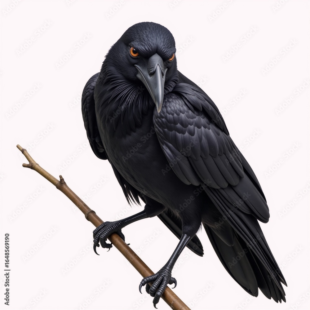 Fototapeta premium black vulture isolated on white background