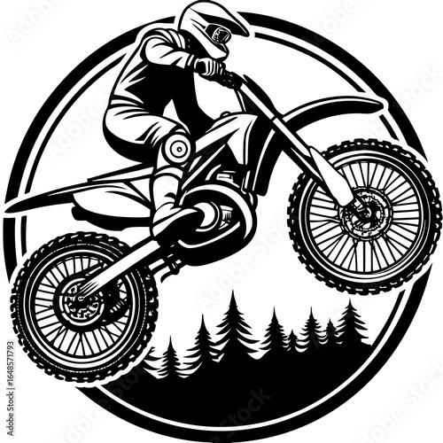 motocross dirt bike vector badge