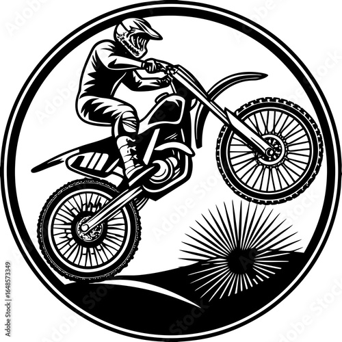 motocross rider vector emblem