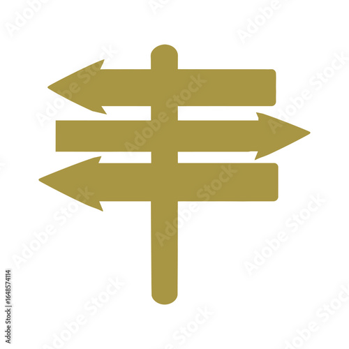 Multi-direction arrow vector sign for navigation, decision making, and road guide infographic designs