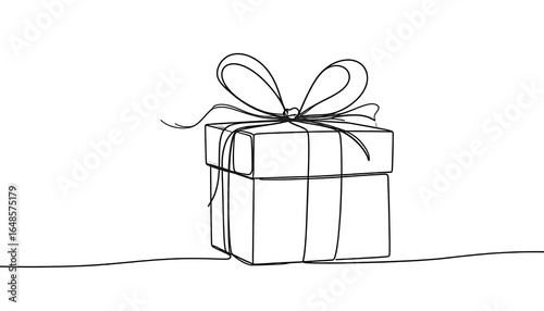 Simple line drawing of a gift box (1)