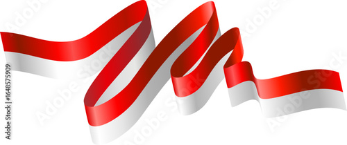 Close-up of flowing red and white satin ribbon, suitable for celebration and promotional visuals.