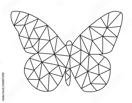 black line low poly butterfly design