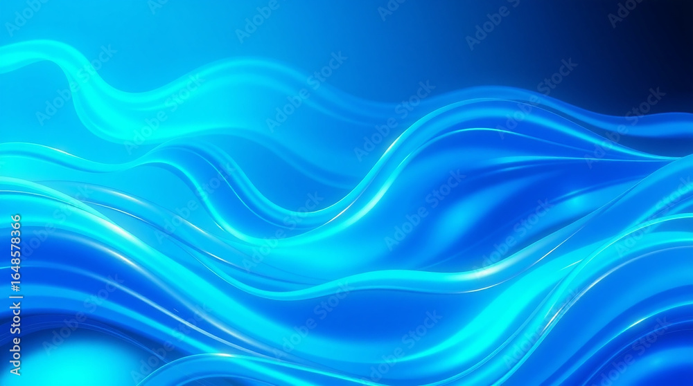 Fototapeta premium Cyan Neon Fluid Motion Abstract Background