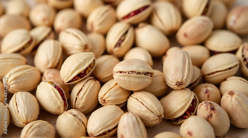 Fototapeta premium Close-up Shot of Pistachios in Shells, Delicious and Nutritious Snack Food