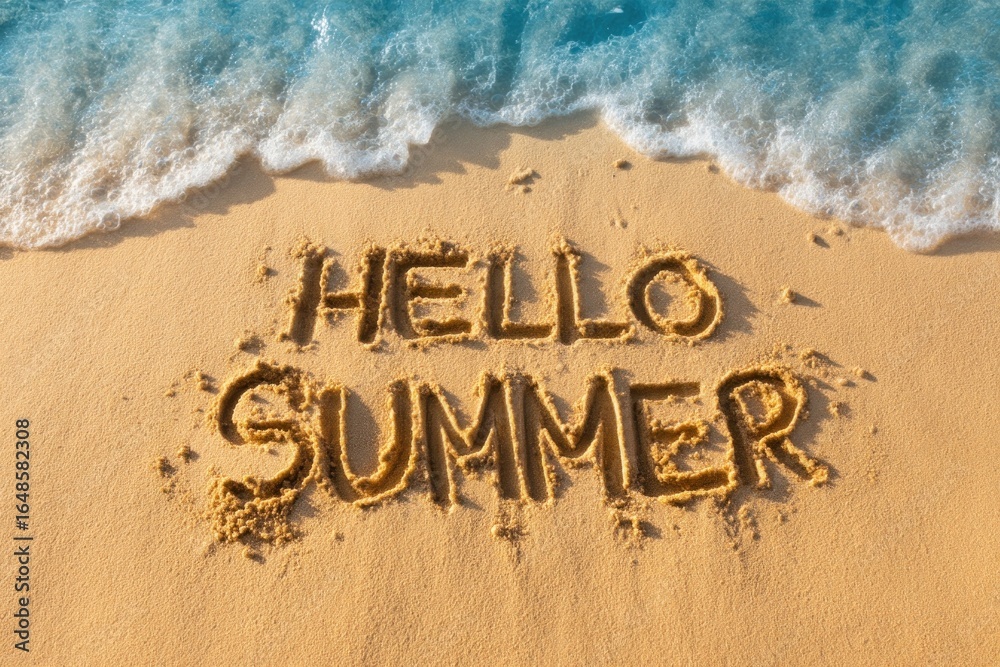 Fototapeta premium HELLO SUMMER ocean beach tropical.