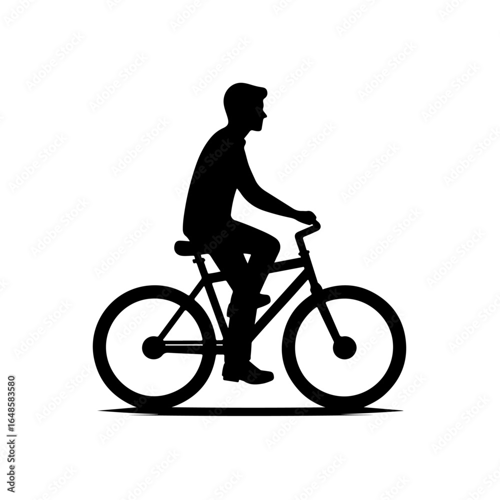 Obraz premium man on a bicycle silhouette , man on a bicycle vector
