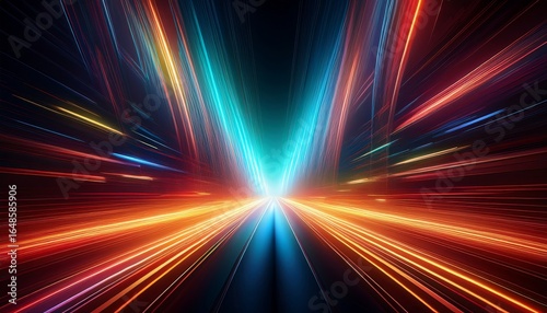 glowing light streak and laser speed motion effect