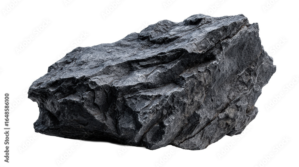 Rough Textured Dark Gray Natural Stone on White Surface, cut out transparent Rough Textured Dark Gray Natural Stone on White Surface, cut out transparent