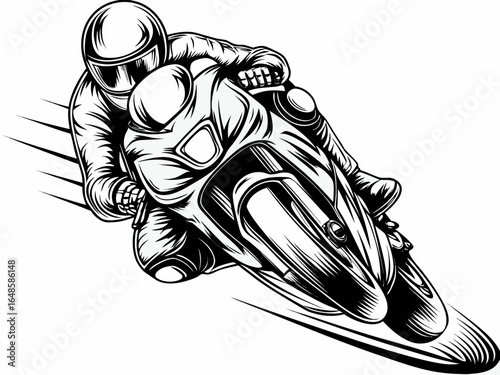 dynamic motorcycle racer vector