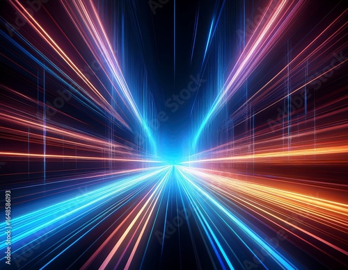 glowing light streak and laser speed motion effect