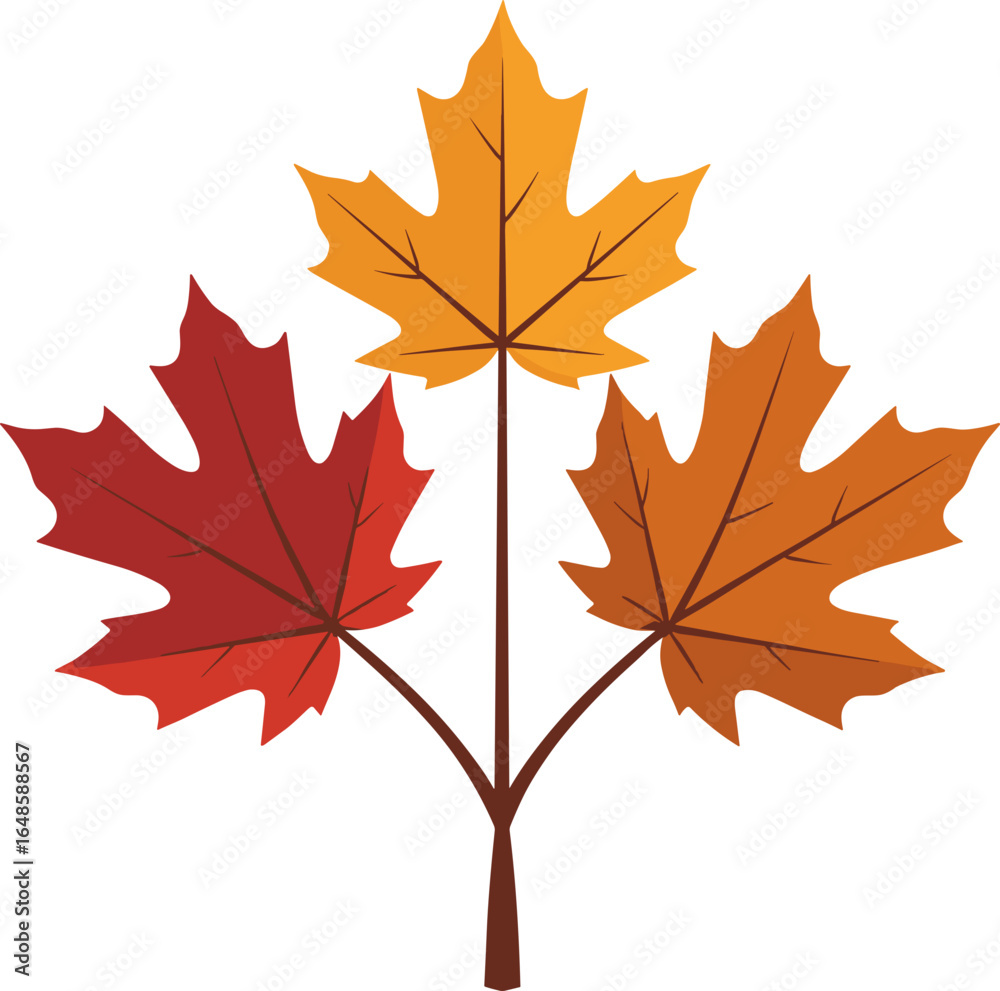 Fototapeta premium Colorful autumn leaves with different hues on light background, nature decoration, copy space 