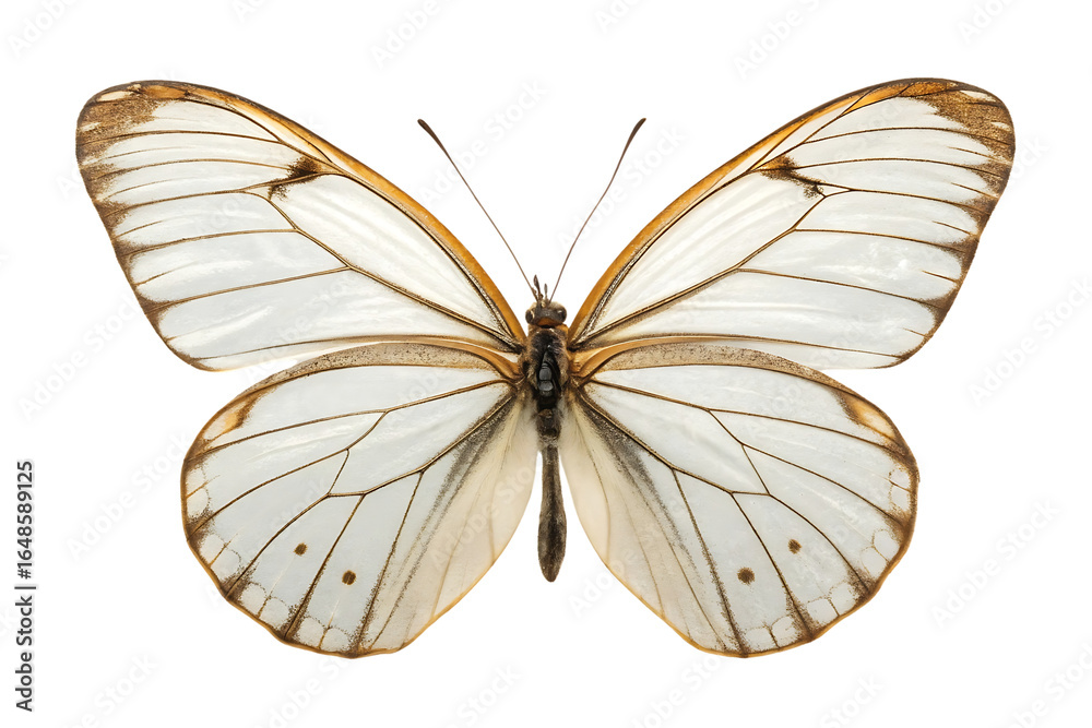 Fototapeta premium White butterfly with brown wings