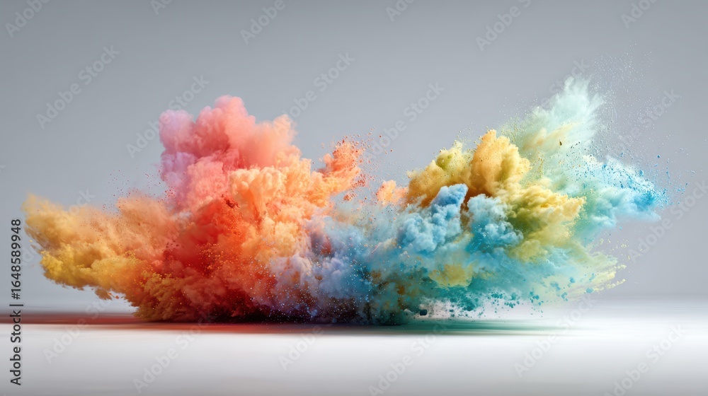 Fototapeta premium A vibrant explosion of color forms a dynamic abstract visual, perfect for creative projects and design inspiration.