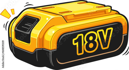 Vibrant Yellow 18V Battery Case Design