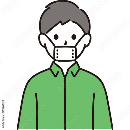 Man with Mask - Health Awareness Graphic Illustration
