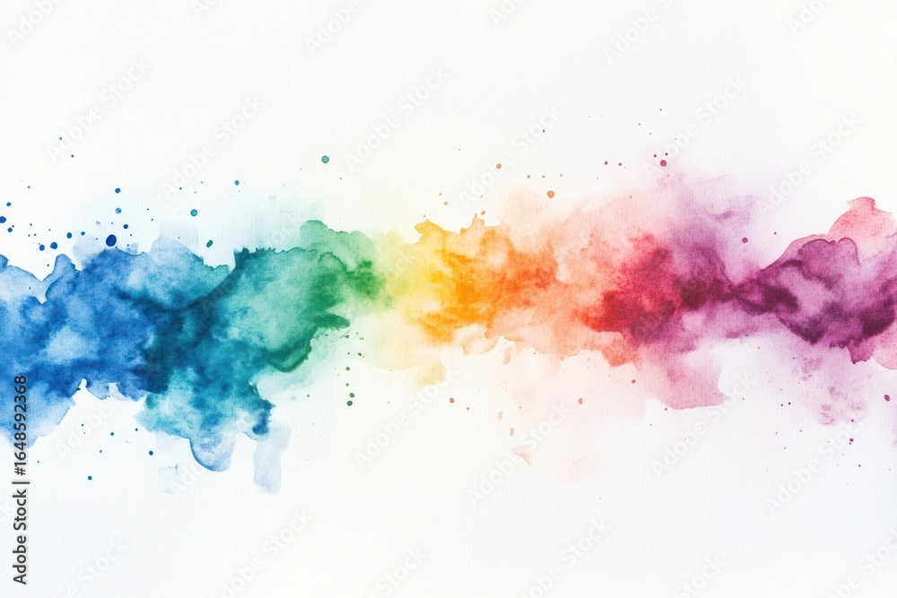 Obraz premium Vibrant watercolor abstract rainbow splash