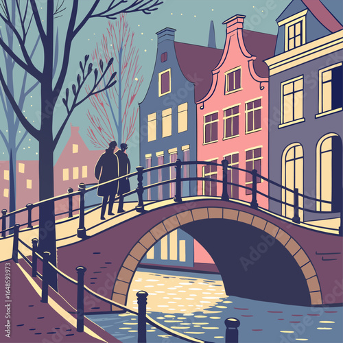 old town in winter