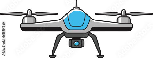 Futuristic Dual-Propeller Drone Front View Vector illustration