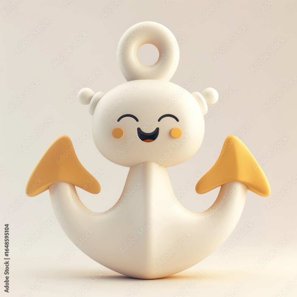 Fototapeta premium Cute anchor character illustration