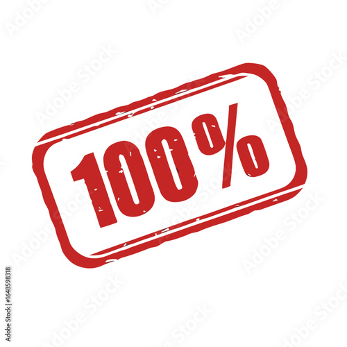 Red grunge stamp hundred percent vector