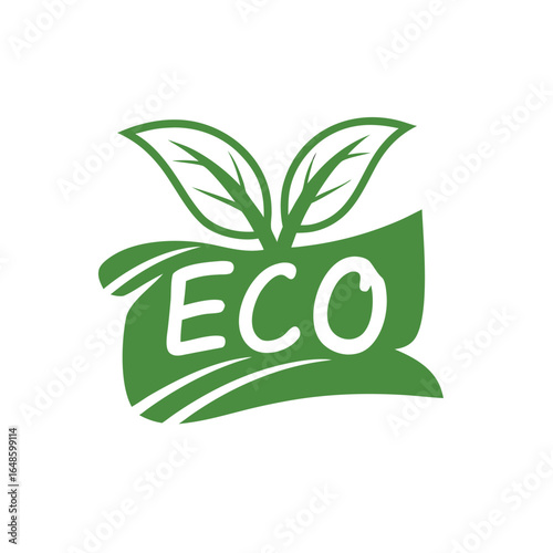 Green eco leaves with text nature