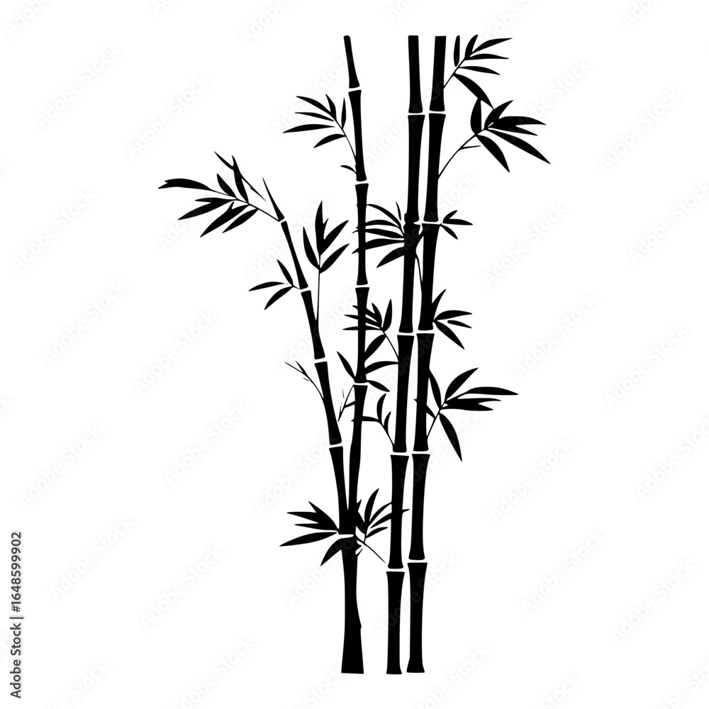 Naklejka premium Bamboo Silhouette Vector Illustration