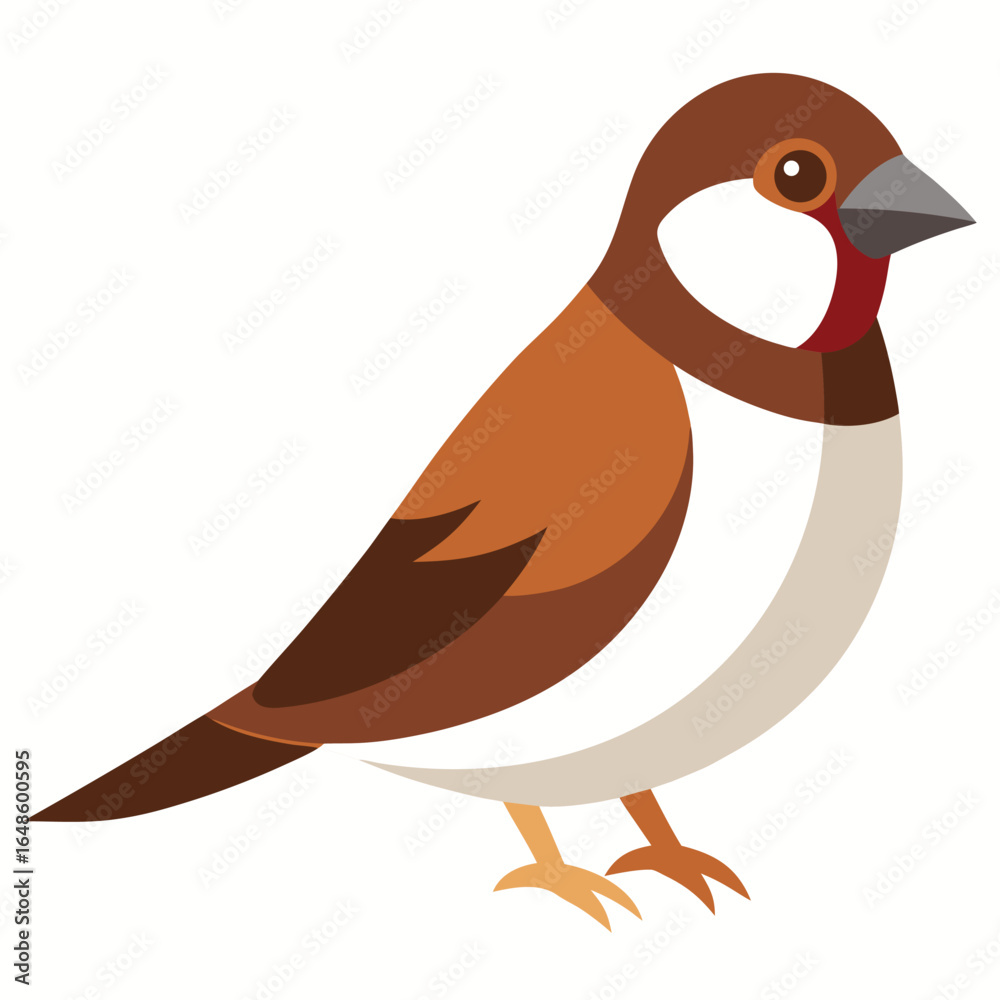 Fototapeta premium Sparrow White Background