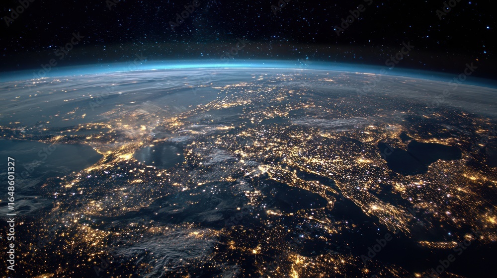 Fototapeta premium Earth at Night: A Stunning View from Space