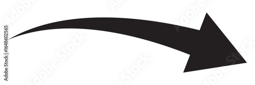 Black curve arrow icon on white background. Stylish black arrow vector. Arrow icon for web site, logo, app. Arrow indicated the direction symbol vector. Curved arrow sign icon. Curved arrows.