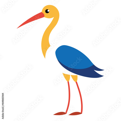 Stork White Background