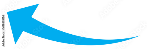 Blue curved arrow icon on white background. Stylish blue arrow vector.  Arrow icon for web site. Arrow indicated the direction symbol vector. Curved arrow sign icon. Curved arrows vector.  