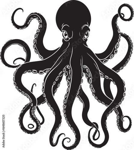 A vibrant vector illustration of a wild sea octopus and lizard dragon tattoo design