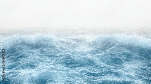 Vast Ocean Waves Under a Hazy Sky