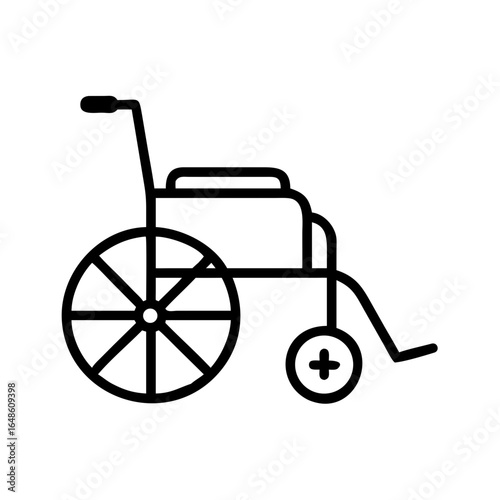 Wheelchair Icon Line Art – Medical Mobility Symbol PNG.